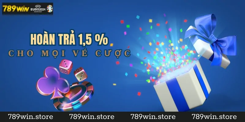 Khuyến Mãi 789Win Hoàn Trả 1,5% Cho Mỗi Vé Cược